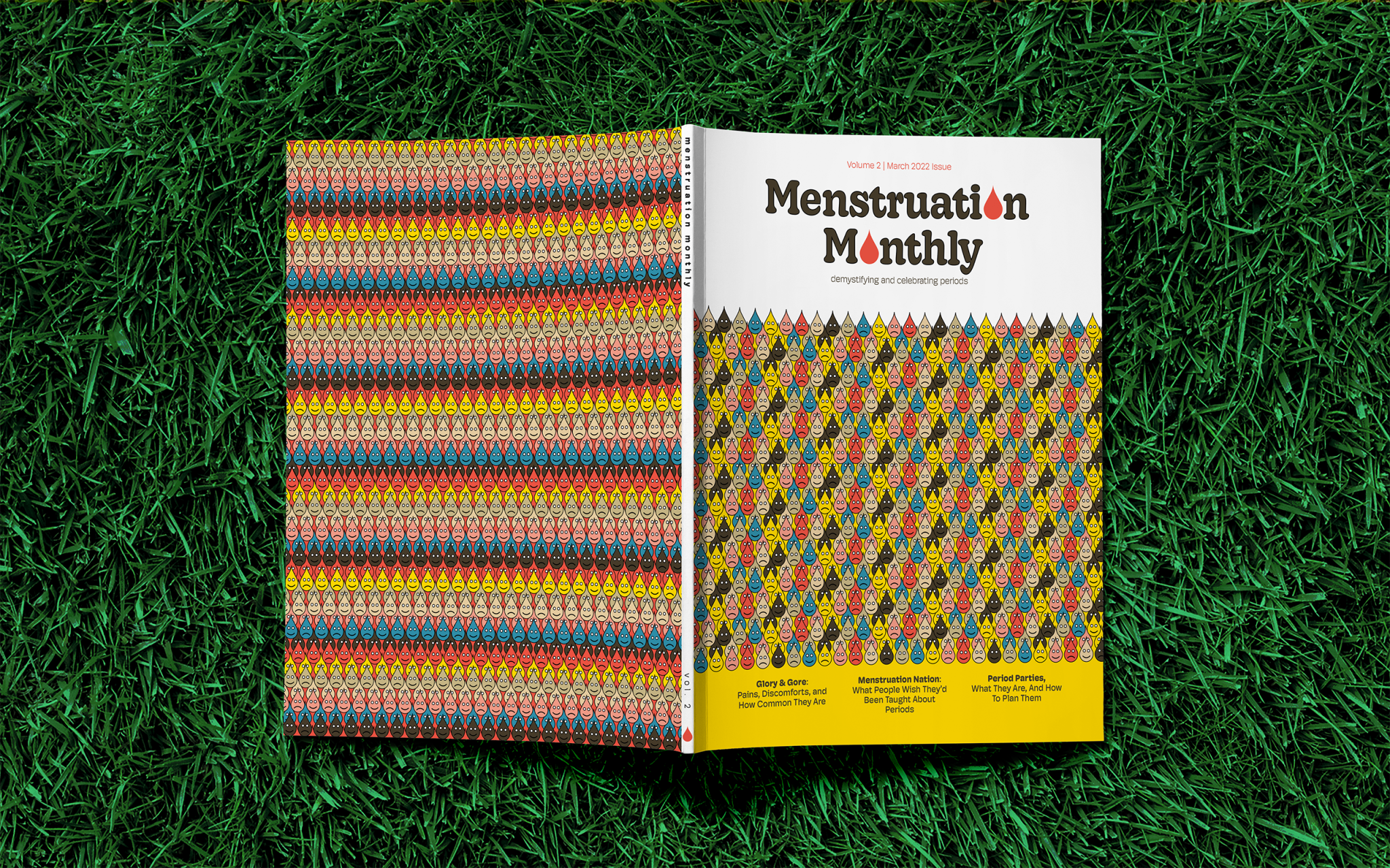 "Menstruation Monthly" magazine spread.