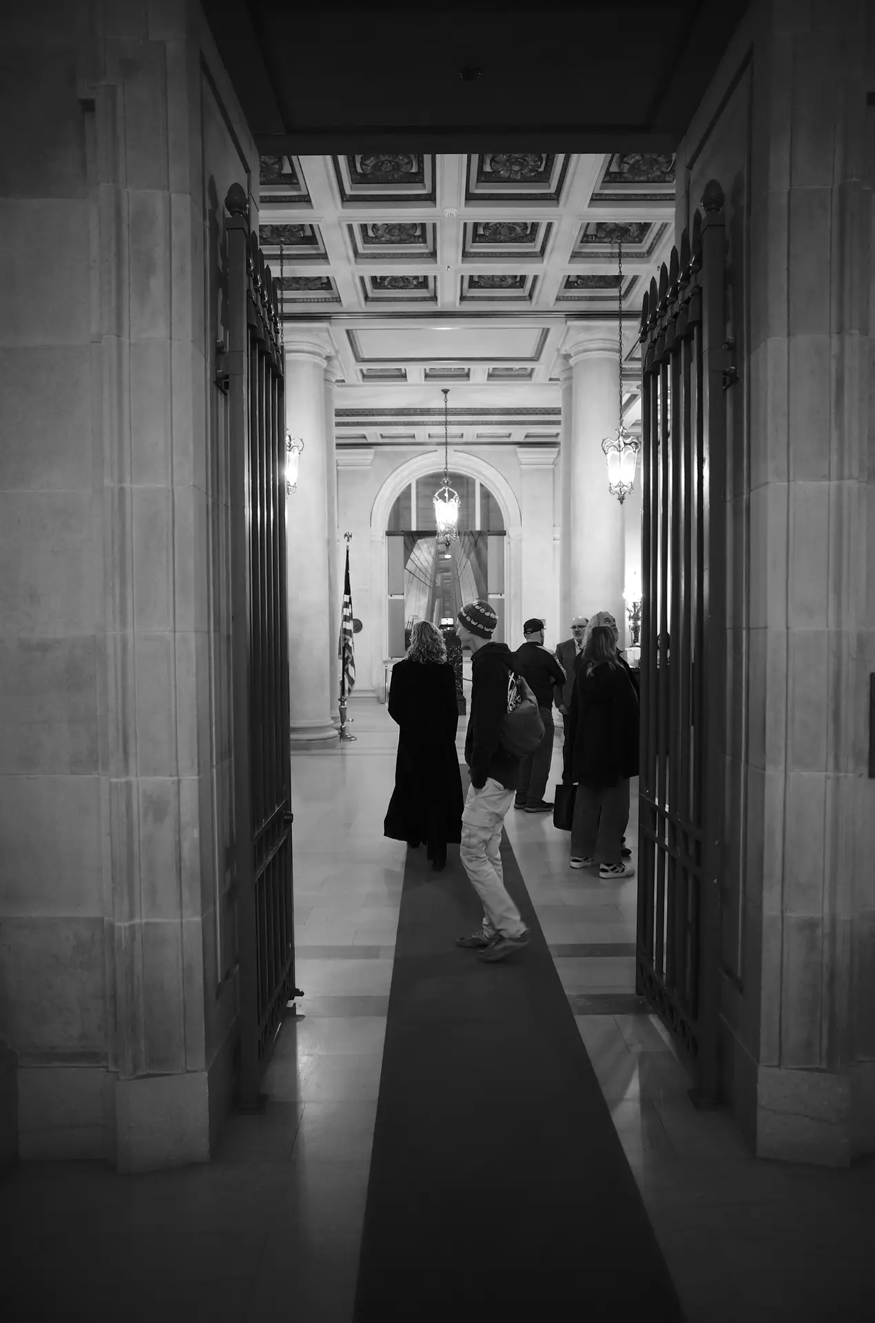 Opening night, the crowd entering.